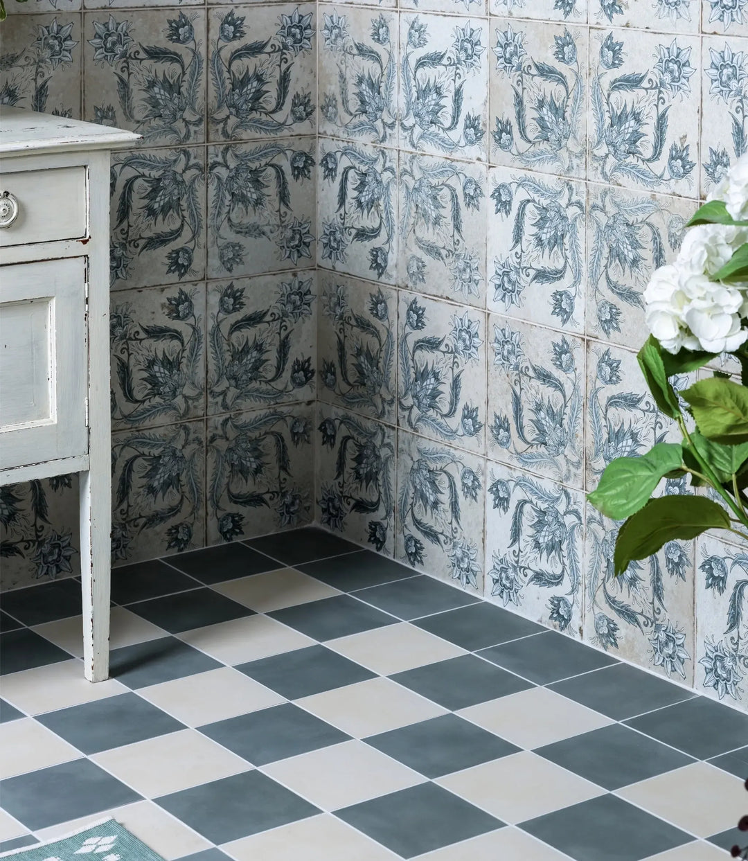 1860 green grey 15cm x 15cm bathroom
