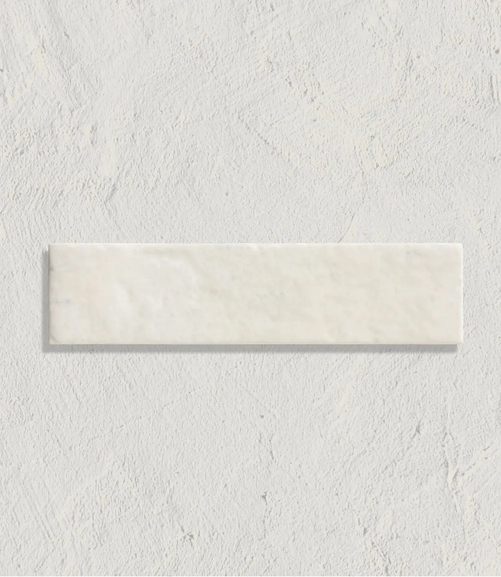 Curated Exquisite Terracotta Parquet Cotton White Gloss 7cm x 28cm