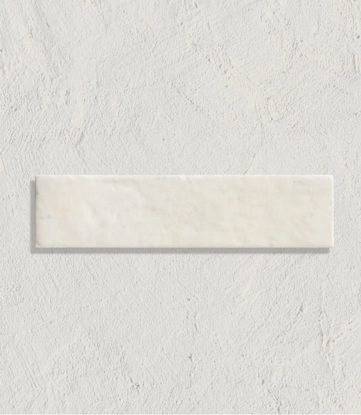 Curated Exquisite Terracotta Parquet Cotton White Gloss 7cm x 28cm