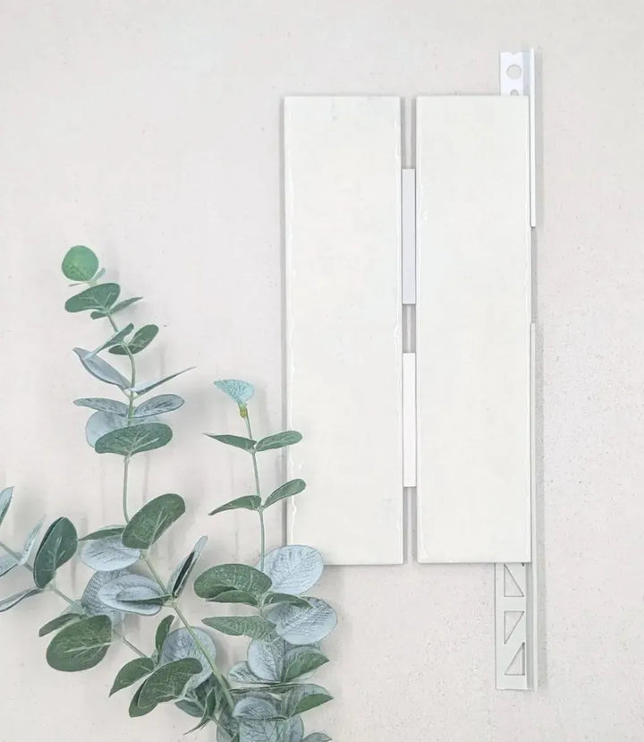 kerakoll-fugabella-color-grout-02-warm-white-3kg, kerakoll-fugabella-color-grout-03-pearl-3kg, 10mm-whisper-grey-square-edge-trim-2-5m-length, 10mm-l-shape-brilliant-white-tile-trim-2-5m-length | Baked Tiles