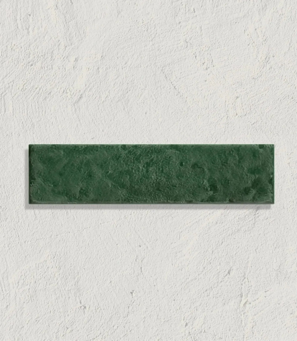 Curated Exquisite Terracotta Parquet Forest Green Gloss 7cm x 28cm