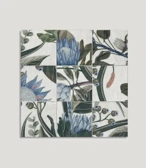 Grain Blue Botanical Decor 20cm x 20cm - Out