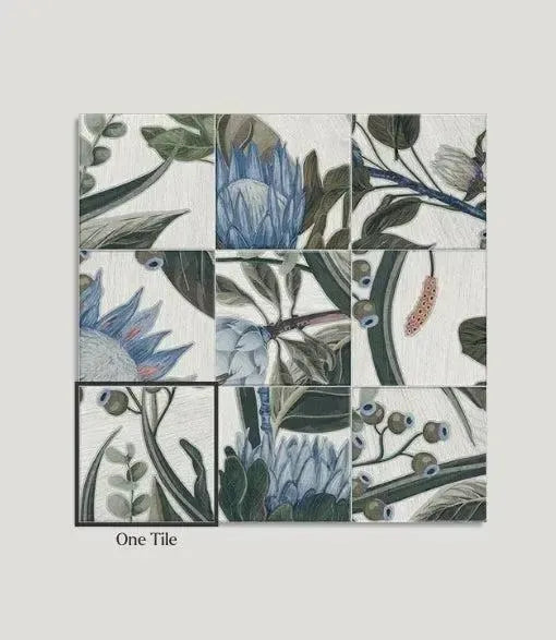 Grain Blue Botanical Decor 20cm x 20cm - Out