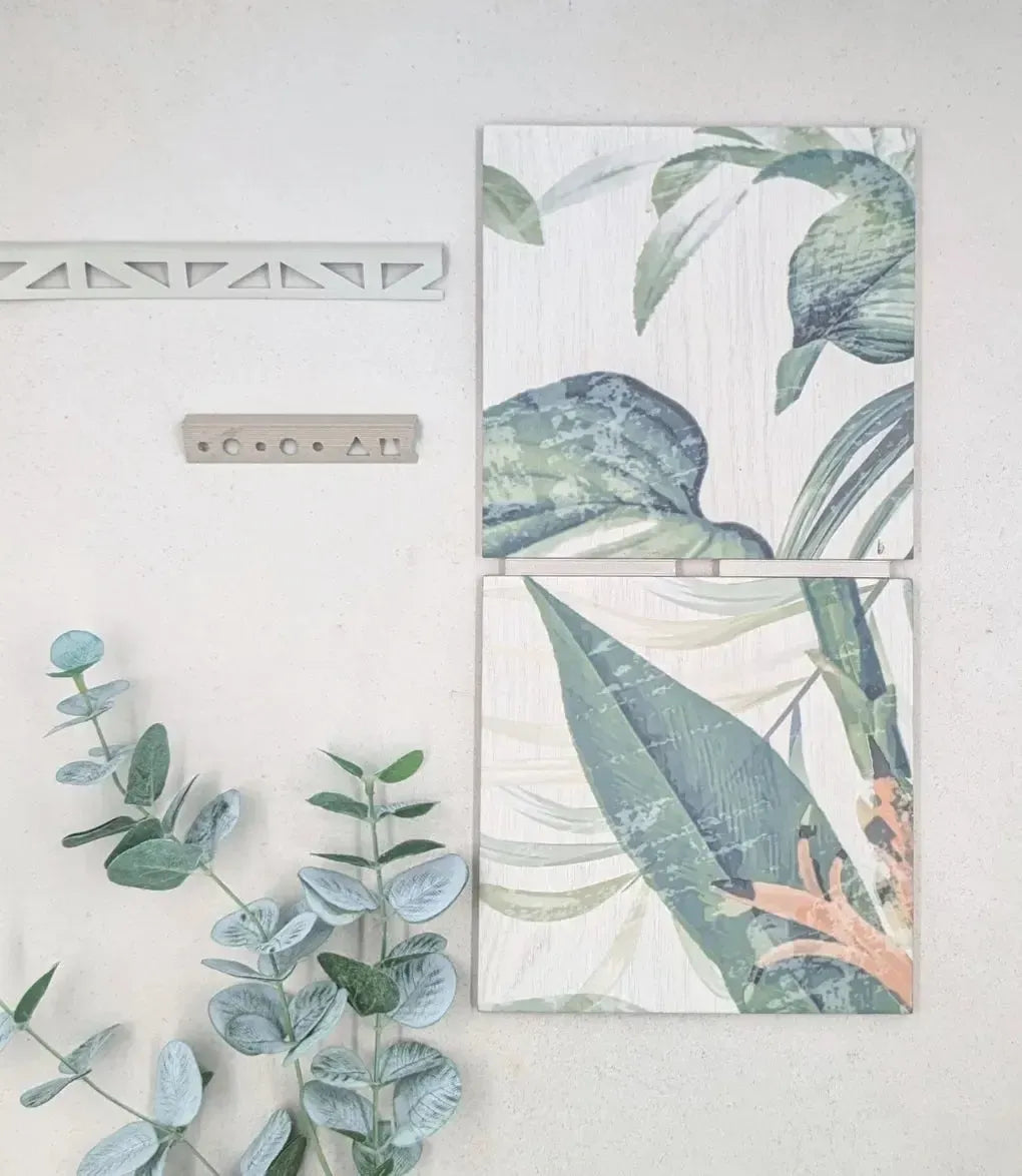grain leaves decor 20cm x 20cm baked tiles