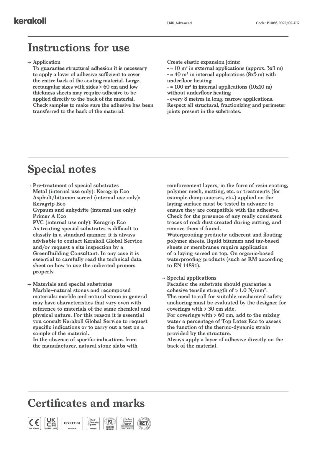 H40 Advanced Adhesive 20Kg - Grey