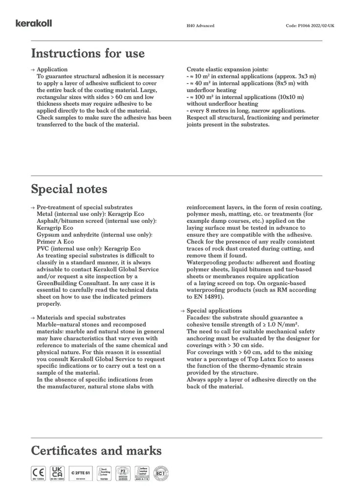 H40 Advanced Adhesive 20Kg - Grey