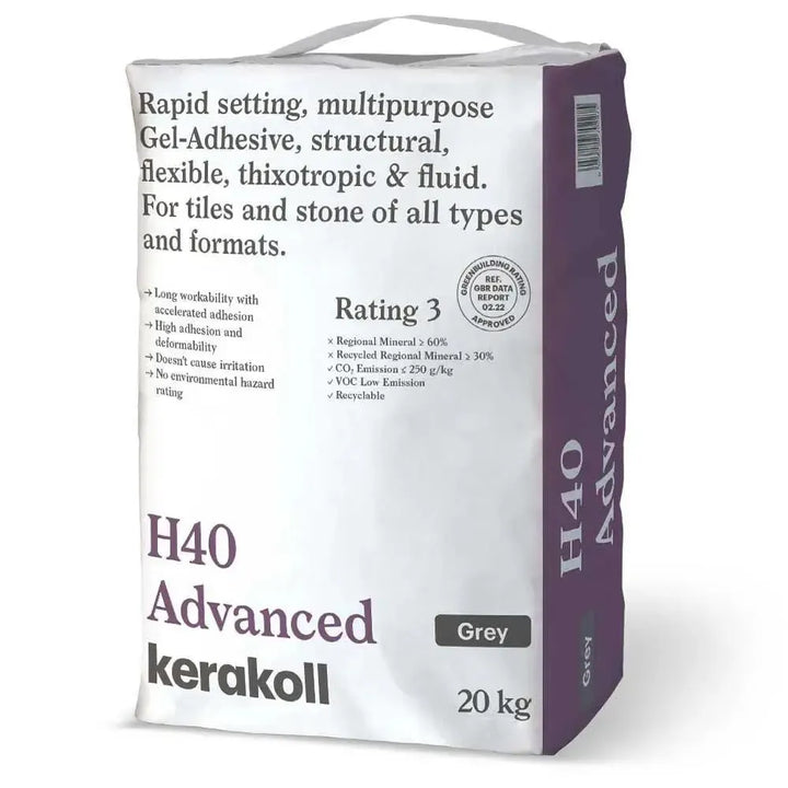 h40 fast setting adhesive 20kg grey h40 advanced adhesive 20kg grey