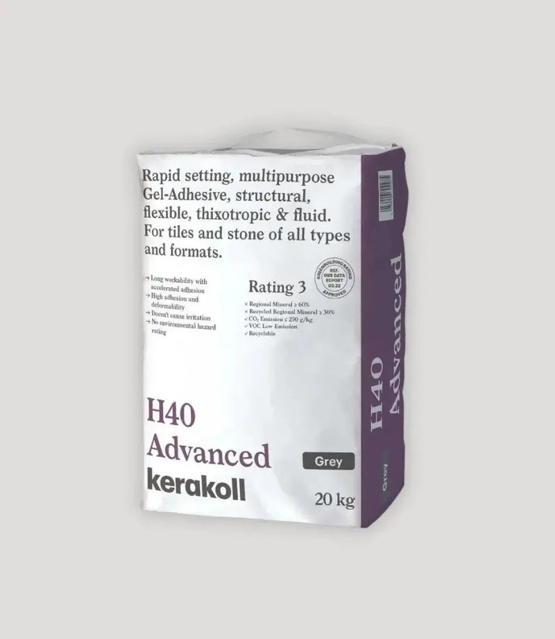 h40 fast setting adhesive 20kg grey h40 advanced adhesive 20kg grey