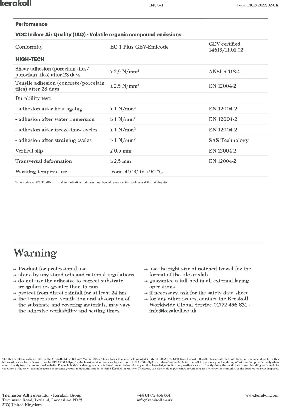 H40 Gel Adhesive 20kg - Grey