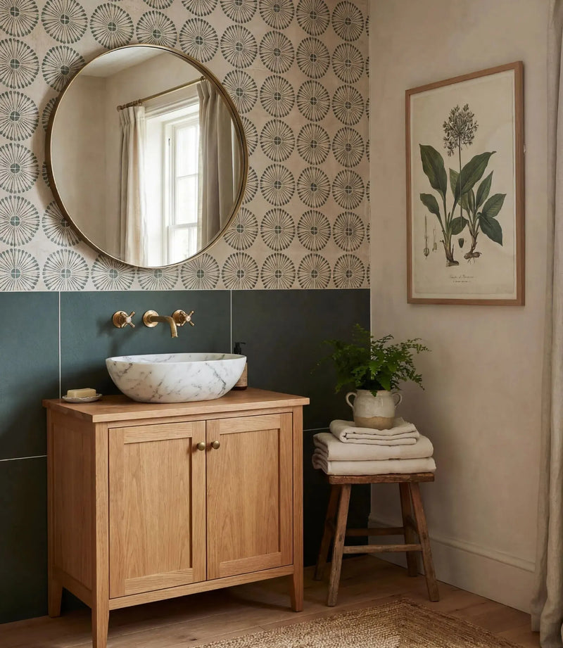 havana nights fan green 20cm x 20cm wall tiles