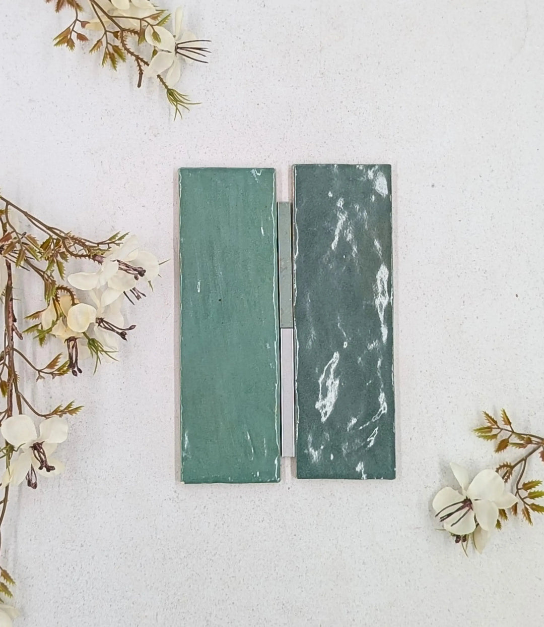 haven green 20cm x 6 5cm baked tiles