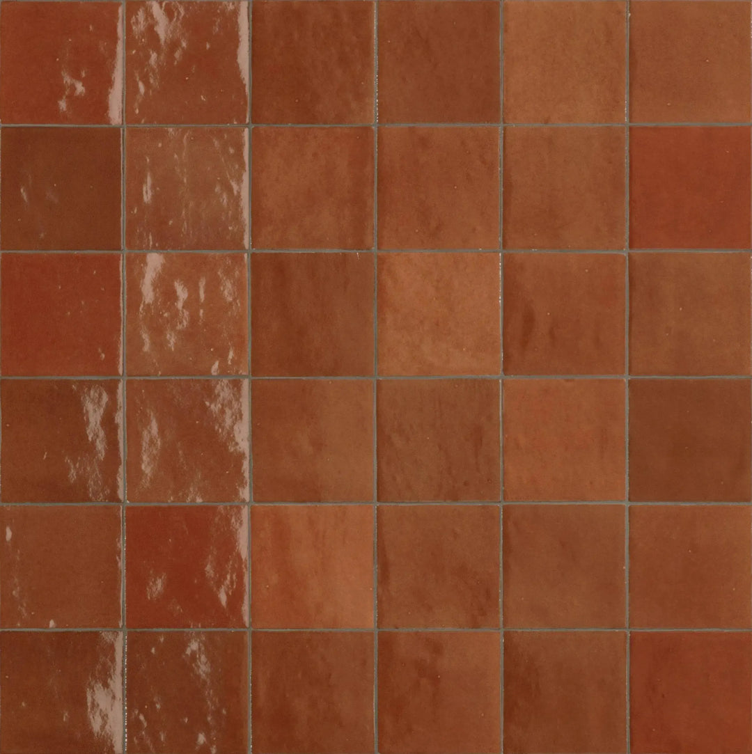 journeyman zellige clay red 10cm x 10cm