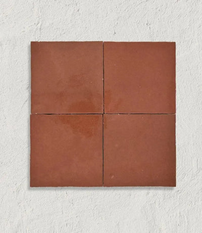 journeyman zellige clay red 10cm x 10cm journeyman zellige clay red by baked tiles featured in a modern kitchen