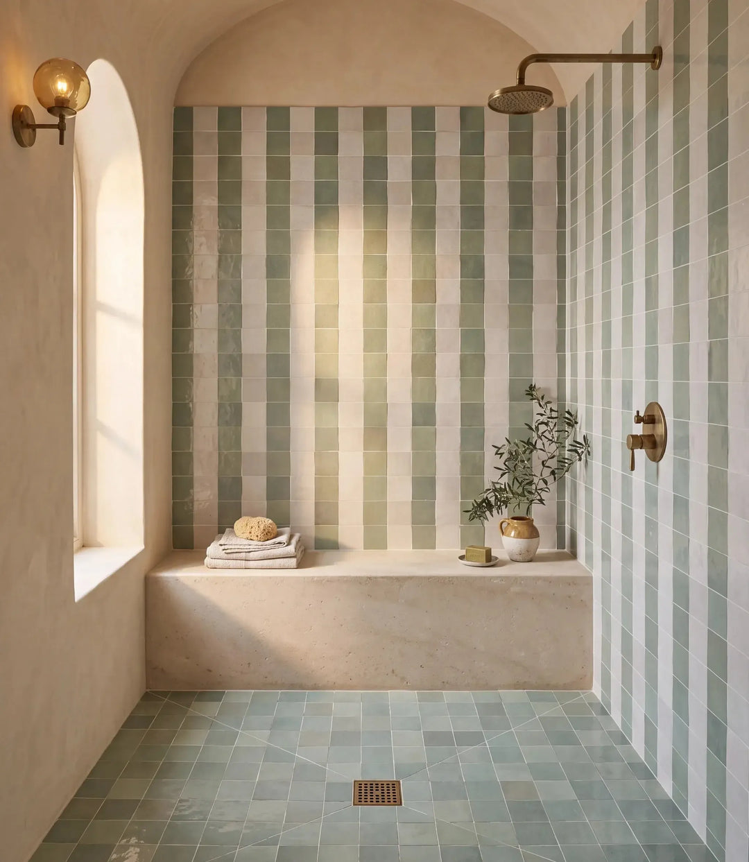 journeyman zellige mint 10cm x 10cm bathroom