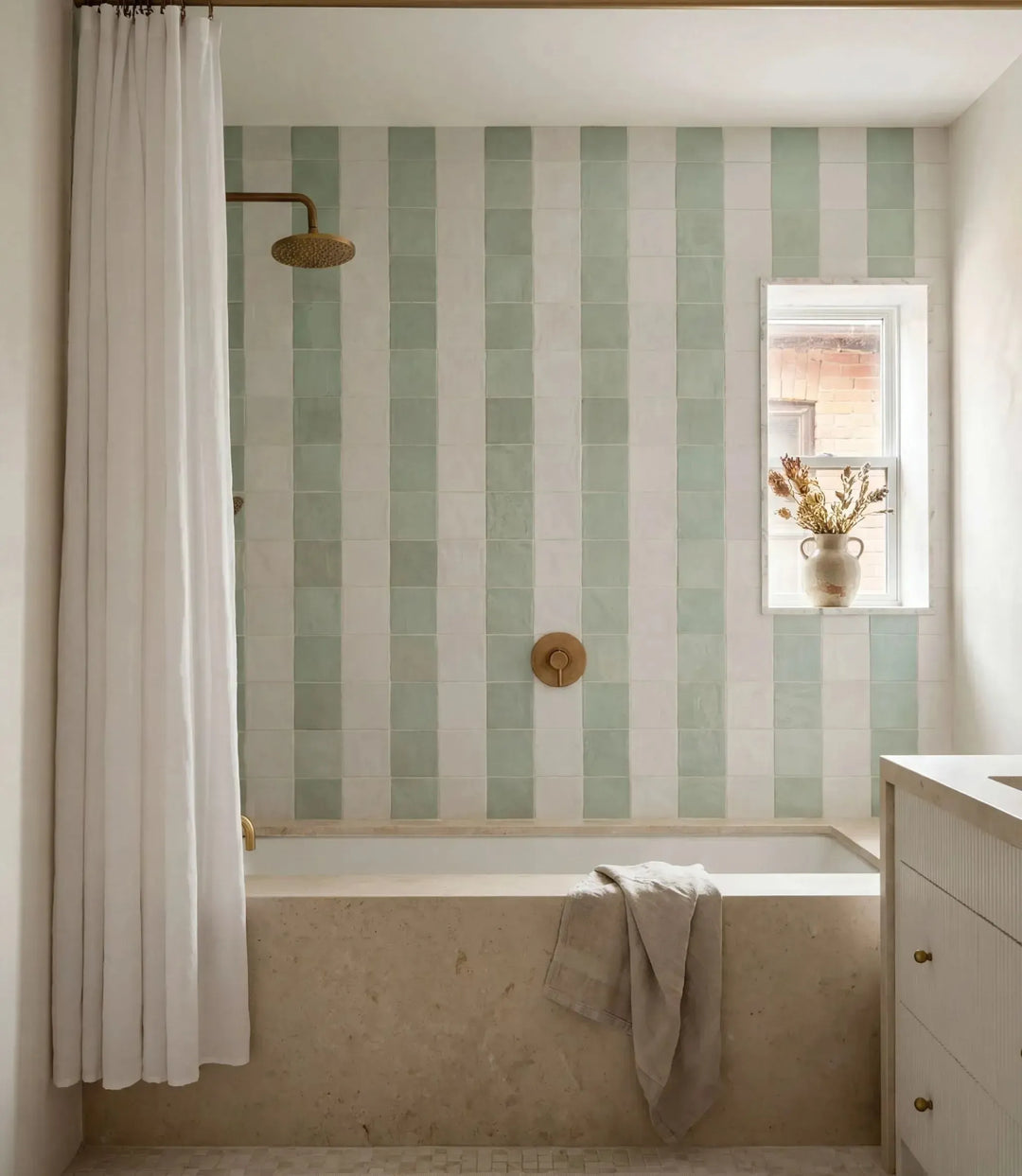 journeyman zellige mint 10cm x 10cm wall tiles