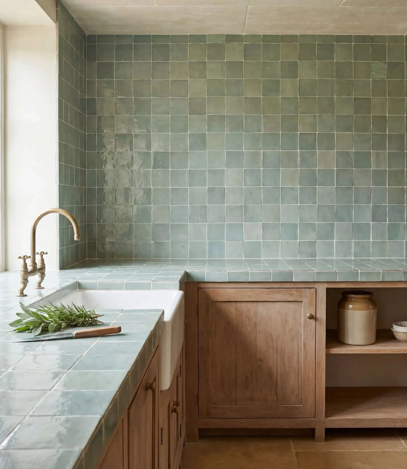 journeyman zellige mint 10cm x 10cm
