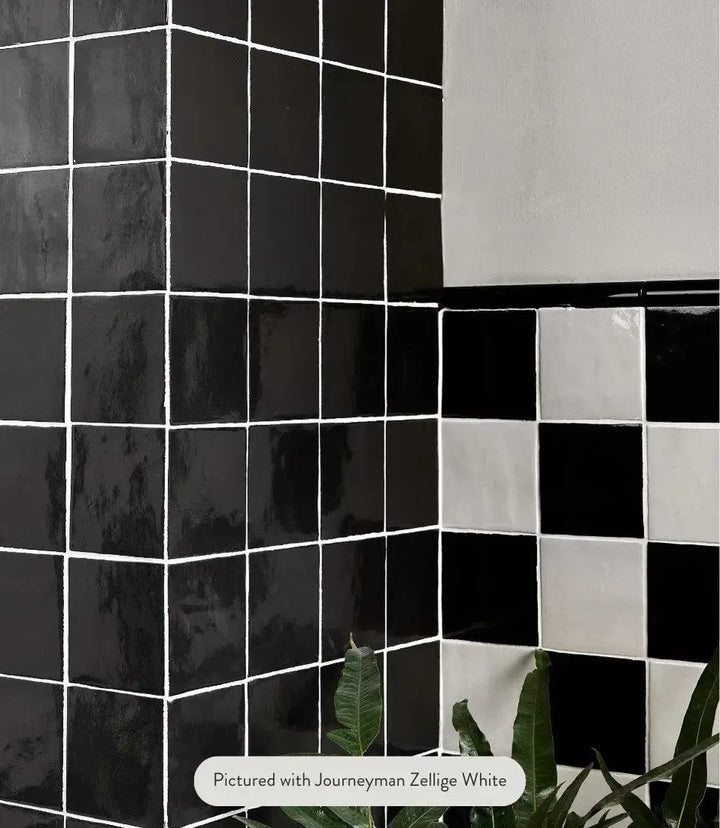 journeyman-zellige-white | Journeyman Zellige Nero by Baked Tiles featured in a beautiful interior