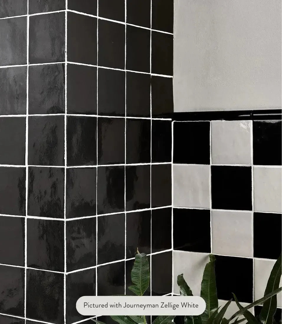 journeyman zellige nero 10cm x 10cm journeyman zellige nero by baked tiles featured in a beautiful interior