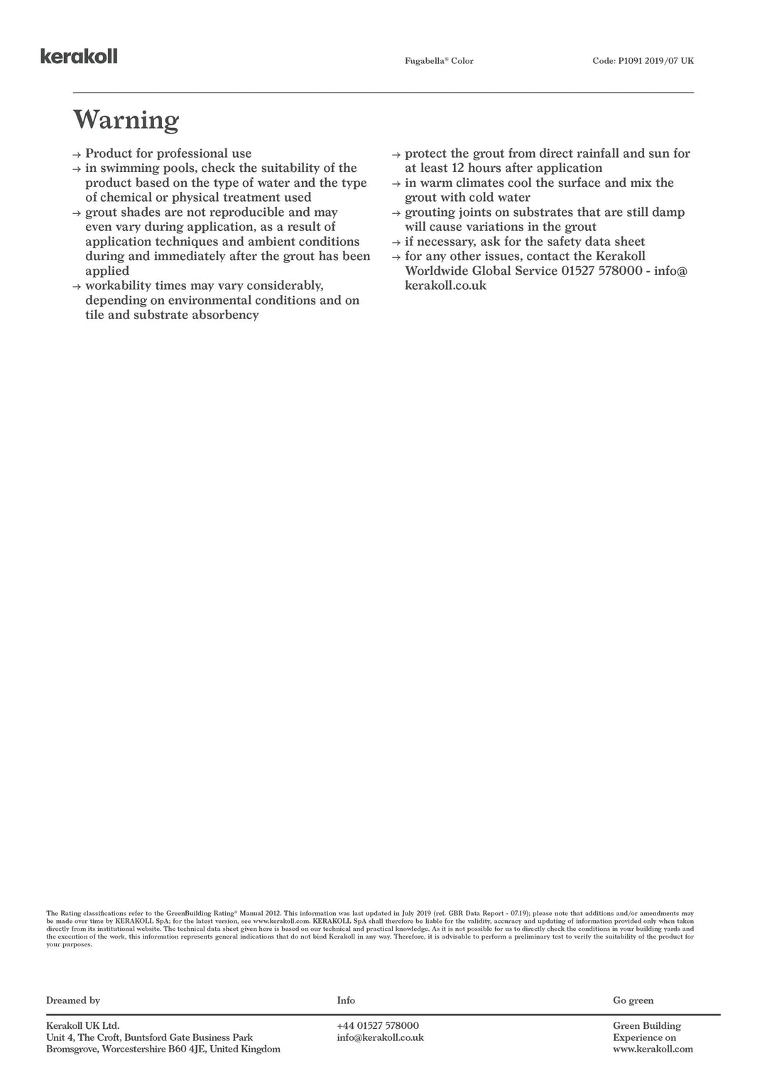 Kerakoll Fugabella Color Grout 31 Pale Umber 3Kg