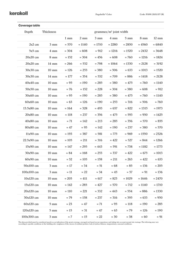 Kerakoll Fugabella Color Grout 31 Pale Umber 3Kg