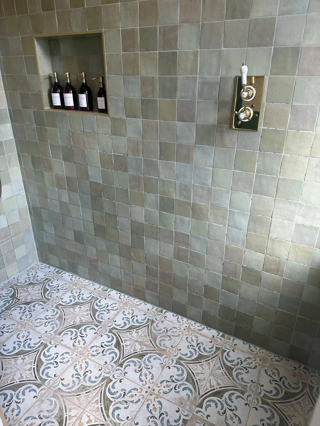  Las Ramblas Disc 45 X 45cm by Baked Tiles featured in a luxury bathroom