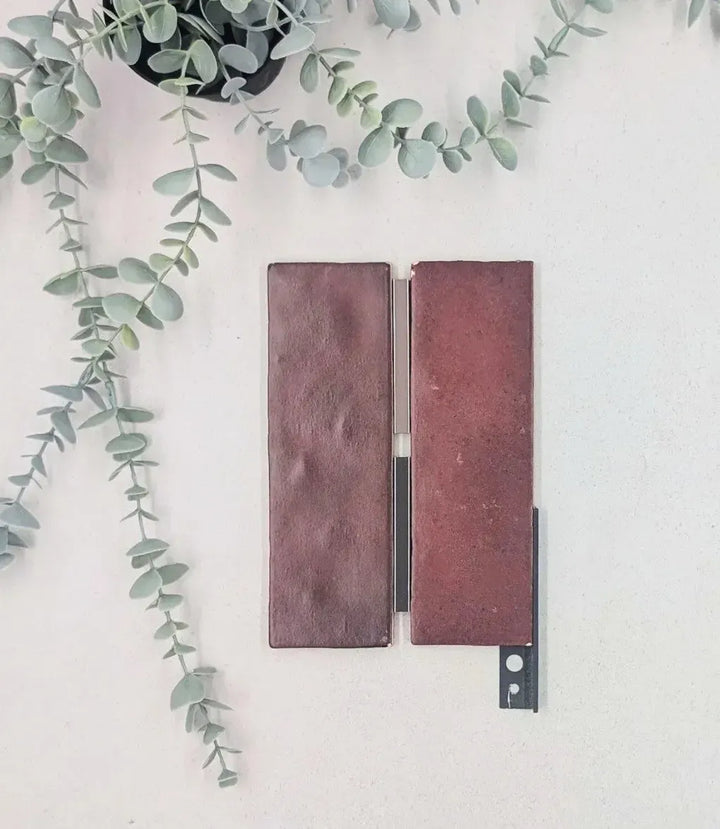 lava burgundy 6 5cm x 20cm baked tiles