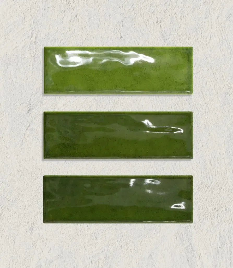  Curated Little Bricks Gloss Olive 5cm X 15cm by Baked Tiles featured in a beautiful interior