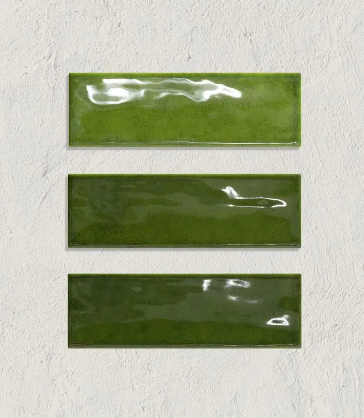 curated-little-bricks-gloss-white-5cm-x-15cm | Curated Little Bricks Gloss Olive 5cm X 15cm by Baked Tiles featured in a beautiful interior