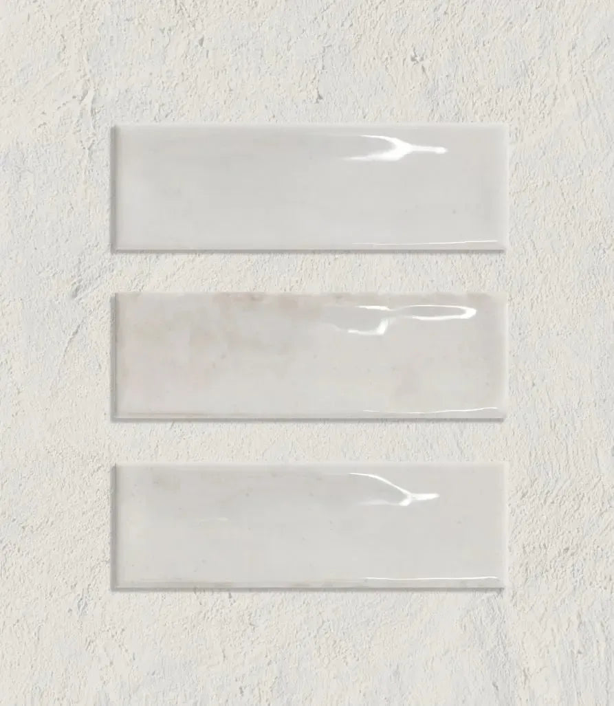 Curated Little Bricks Gloss White Brick Tile | Baked Tiles