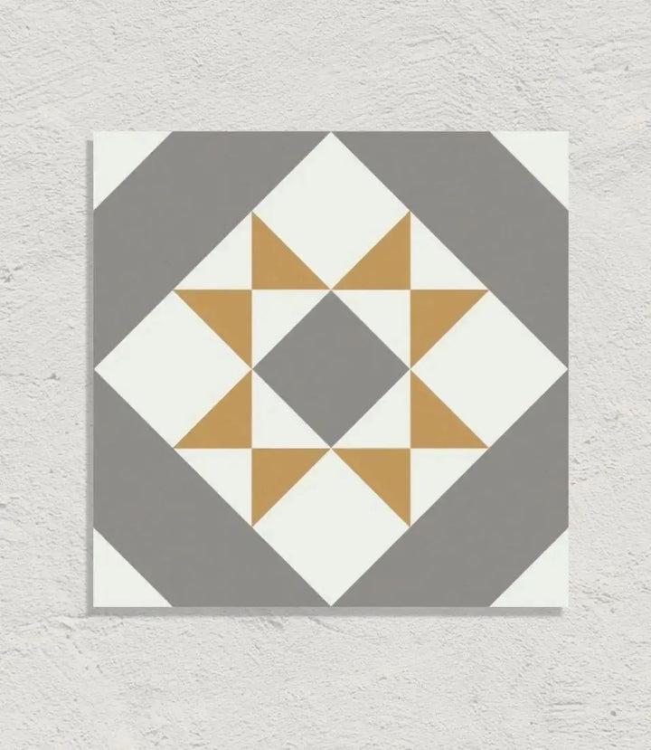 London Town Geo Mustard 20cm x 20cm