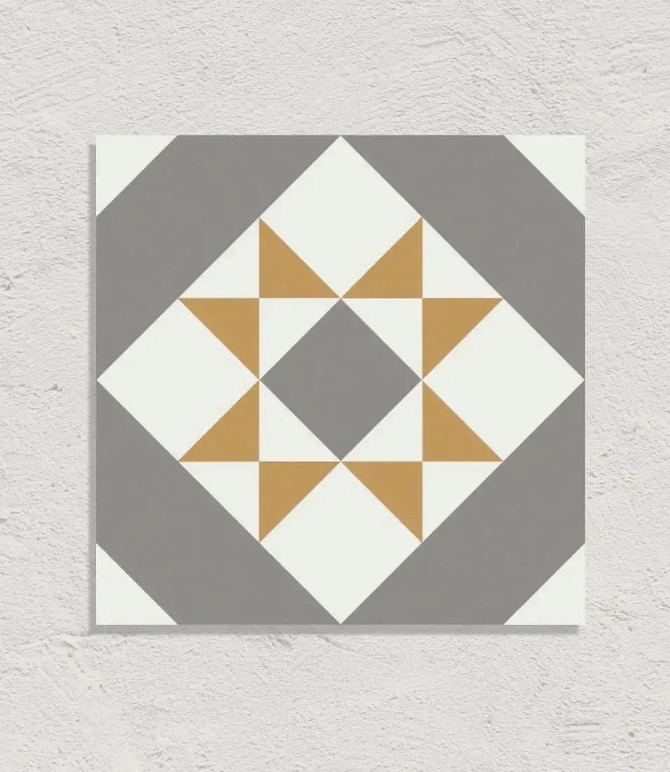 London Town Geo Mustard 20cm x 20cm