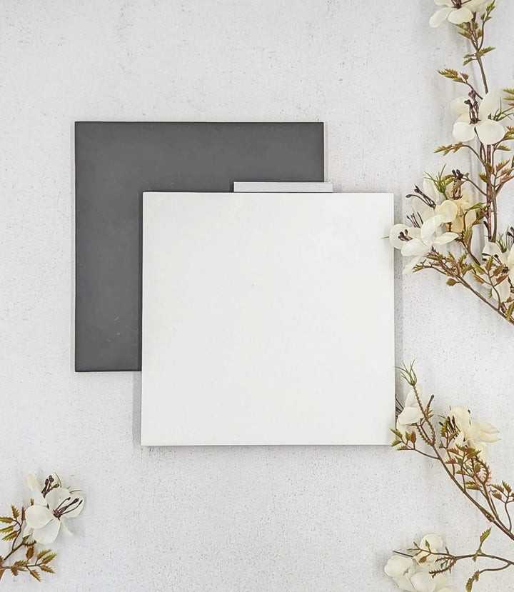 london town plain black 20cm x 20cm baked tiles