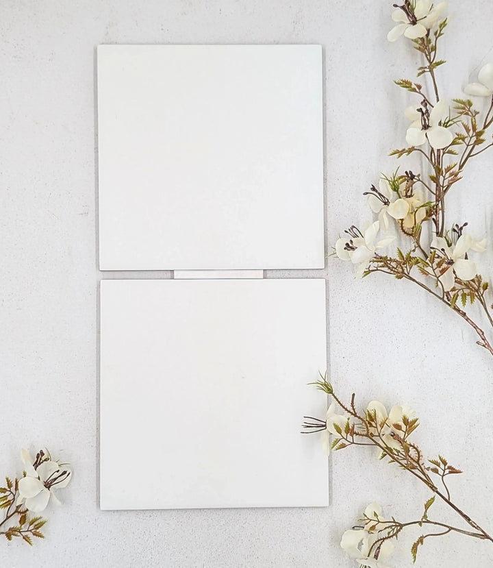 london town plain white 20cm x 20cm baked tiles