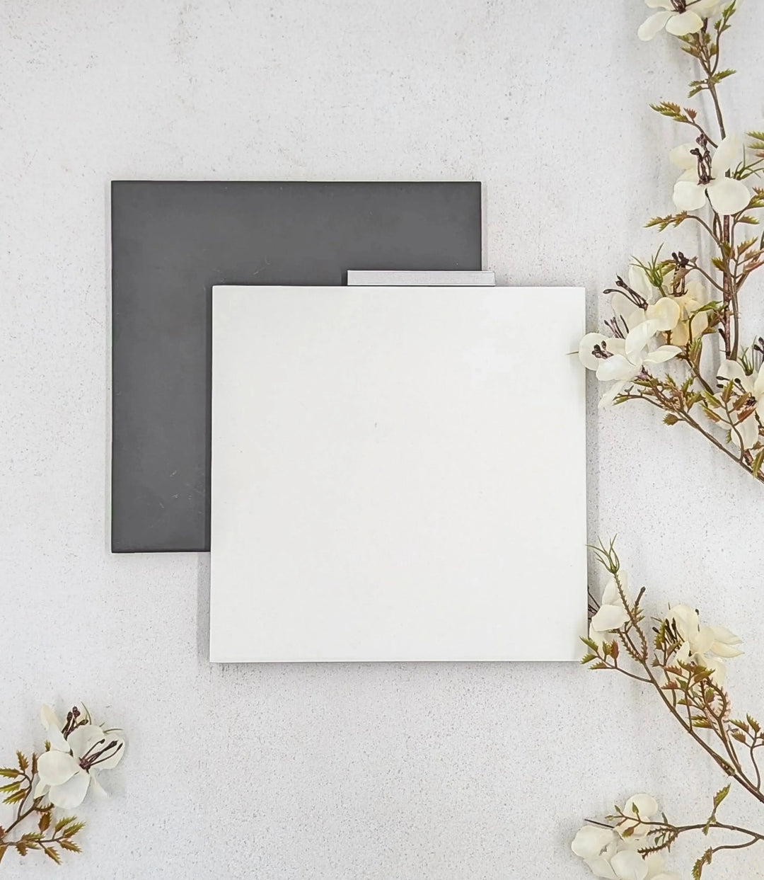 london town plain black 20cm x 20cm baked tiles