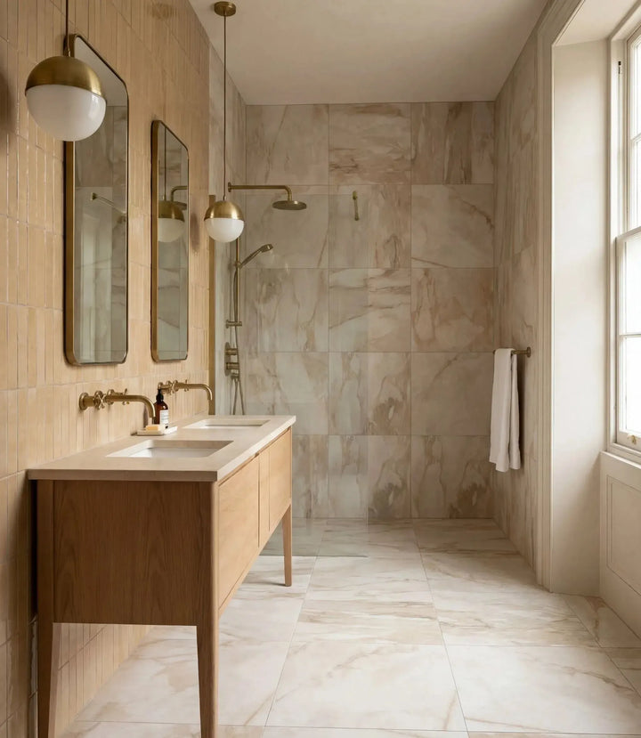 lustrous nouveau beige 23 7cm x 5 7cm wall tiles