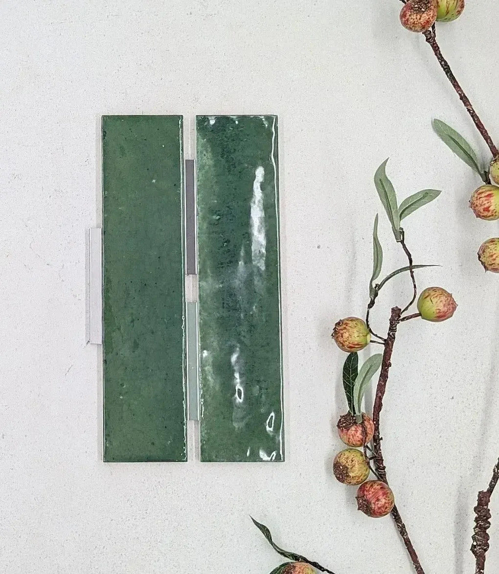lustrous nouveau irish green 23 7cm x 5 7cm baked tiles