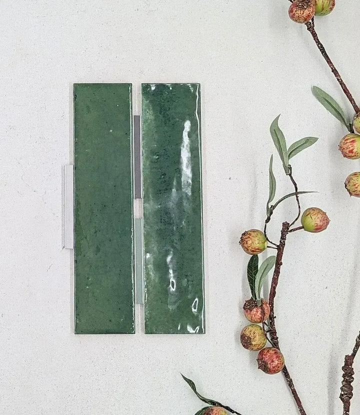 lustrous nouveau irish green 23 7cm x 5 7cm baked tiles