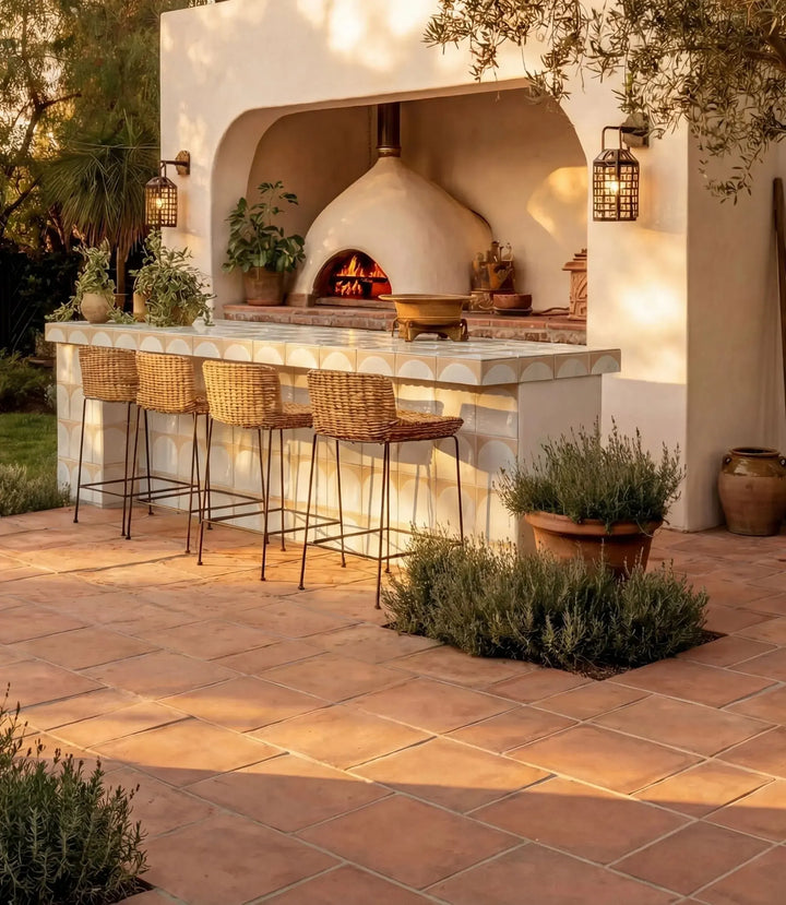 madinat white arches porcelain 15cm x 15cm floor tiles