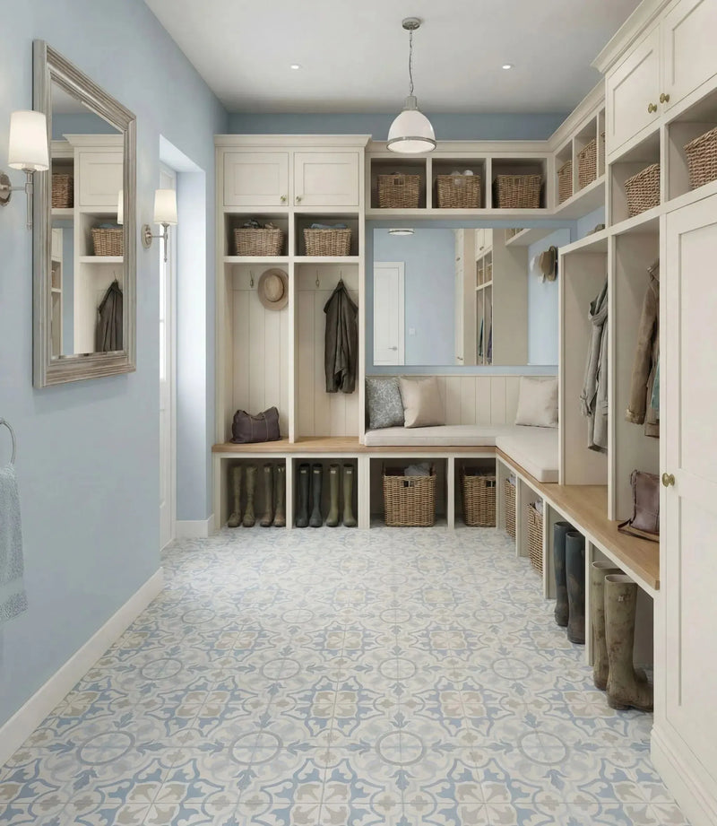 maison decor blue 20cm x 20cm