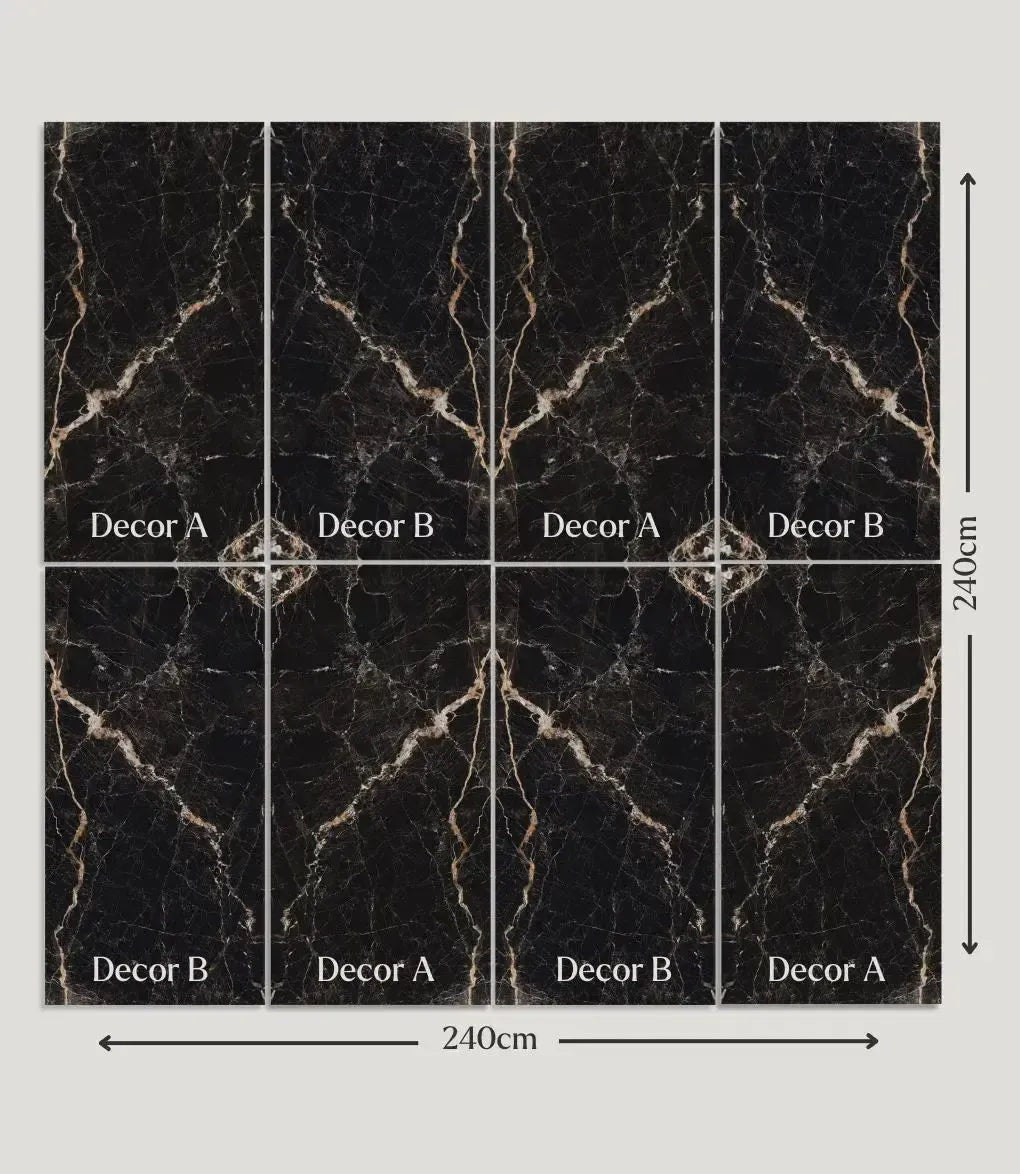 Carrelage Marazzi Allmarble Sahara Noir 60x120 – Imitation Marbre Noir, Effet Luxe, Made In Italy