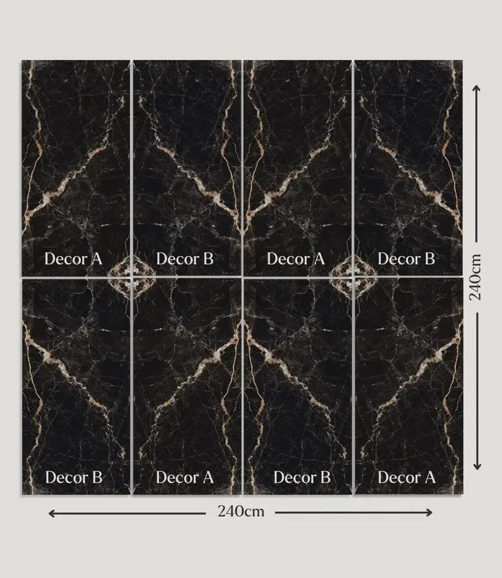 Marble Lux Sahara Noir Decor B 60cm x 120cm