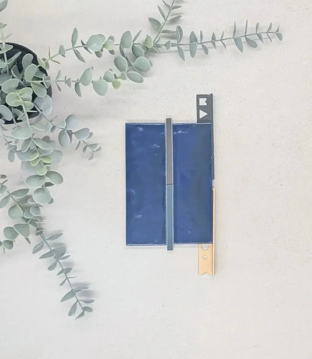 marrakesh brick blue gloss 5cm x 15cm baked tiles
