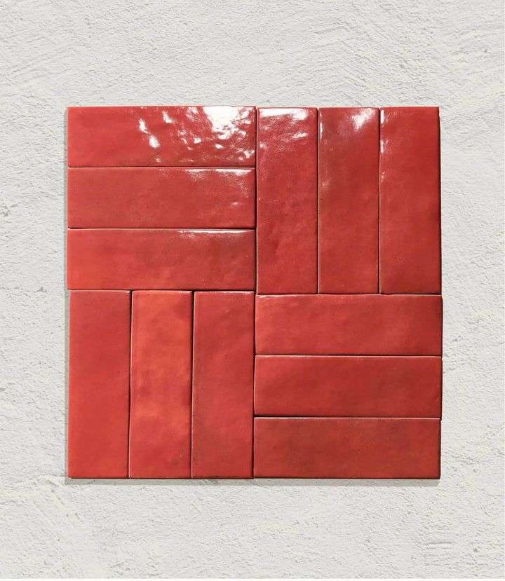 Marrakesh Brick Clay Red Gloss 5cm x 15cm