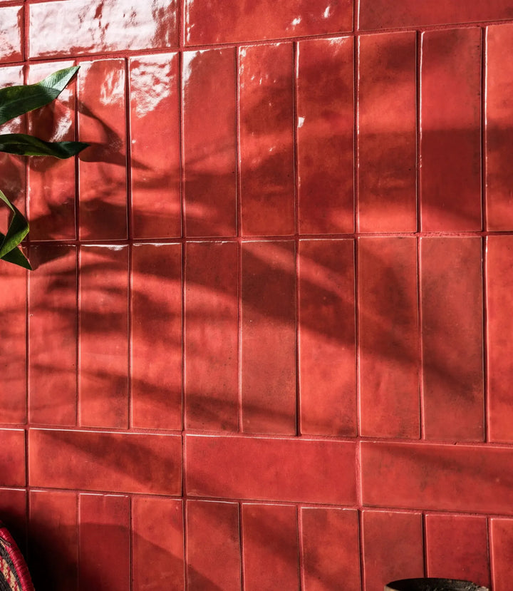 Marrakesh Brick Clay Red Gloss 5cm x 15cm