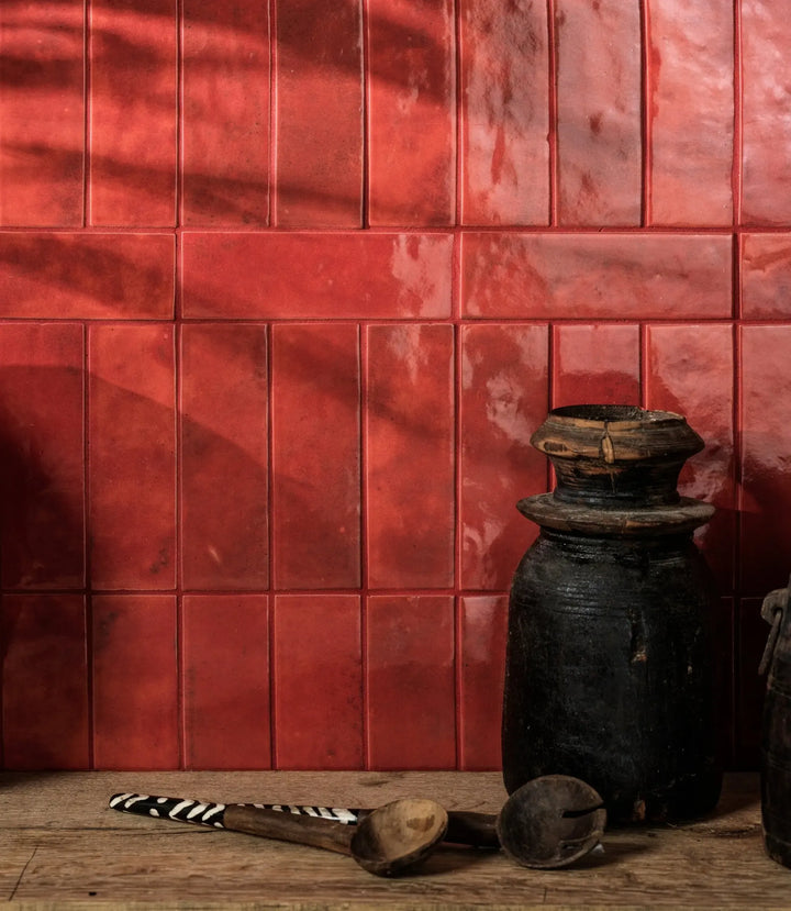 Marrakesh Brick Clay Red Gloss 5cm x 15cm