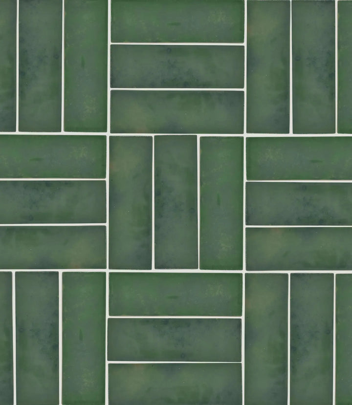 Marrakesh Brick Green Gloss 5cm x 15cm