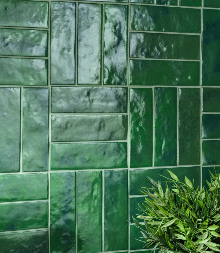 Marrakesh Brick Green Gloss 5cm x 15cm