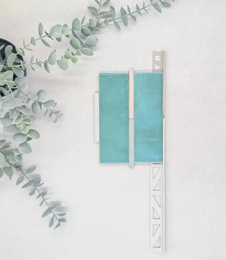 12-5mm-whisper-grey-square-edge-trim-2-5m-length, 12mm-l-shape-sandstone-tile-trim-2-5m-length, kerakoll-fugabella-color-grout-18-sage-3kg, kerakoll-fugabella-color-grout-04-soft-shadow-3kg, kerakoll-fugabella-color-grout-43-sand-stone-beige-3kg | Baked Tiles