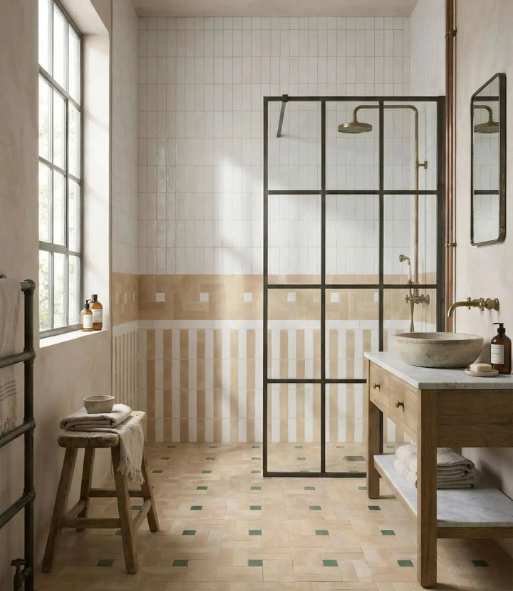 Marrakesh-Terracotta-Brick-Light-Matt-5cm-x-15cm, Marrakesh-Brick-Green-Gloss-5cm-x-15cm | wall & floor tiles