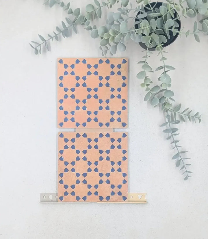 kerakoll-fugabella-color-grout-32-peach-beige-3kg, 12mm-l-shape-sandstone-tile-trim-2-5m-length, 12mm-l-shape-aluminium-matt-brass-tile-trim-2-5m-length | Baked Tiles